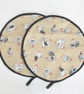 Aga Hob Lid Covers Hens Mats Pads Pair of Round Chicken Surface Savers Hens