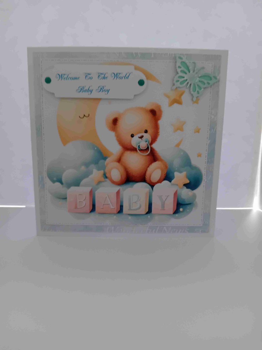 6x6 New Baby Boy Card
