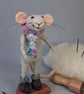 Needle Felted Cosy Grey Mouse - Woollen Decoration 