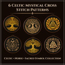 Celtic Cross Stitch Pattern Bundle, 6 Norse Mystical PDF Patterns