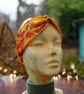 Golden yellow, floral design head wrap - Image 3