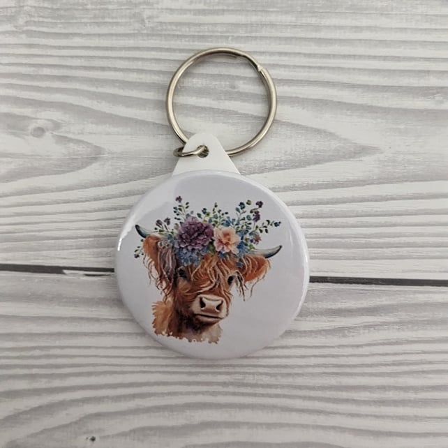 Highland Cow Keyring - Folksy