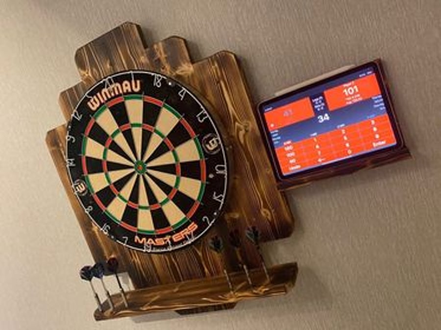 The 'Shanghai' Dart Board Surround with Tablet Holder.