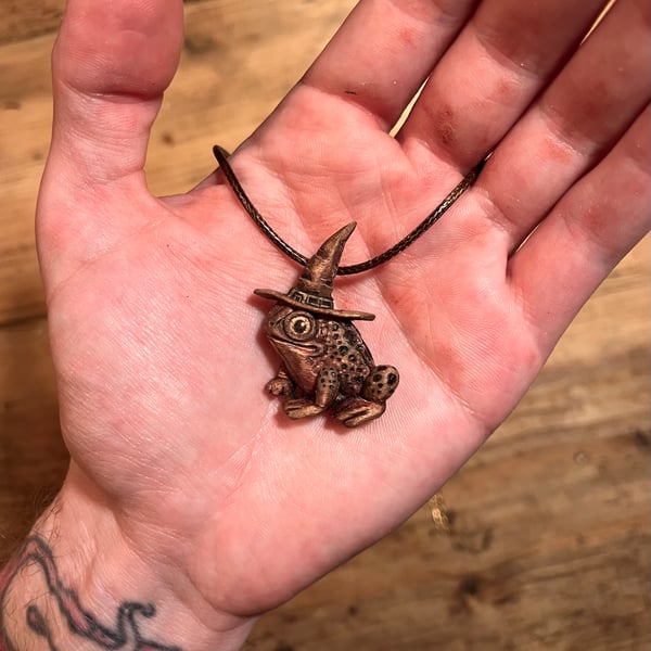 Hand Carved Wizard Toad Pendant