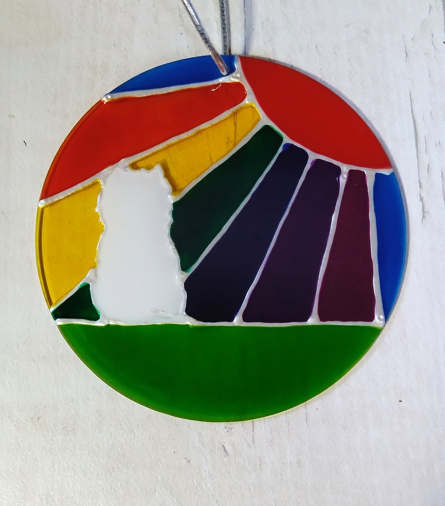 Pet memorial West Highland White Terrier Rainbow sunshine sun catcher decoration