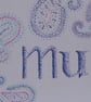 Mum birthday or Mother's Day card, paisley pattern motifs, 8x6" card & envelope - Image 2