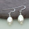 Sterling silver Mother of pearl & glass bead earrings