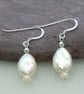 Sterling silver Mother of pearl & glass bead earrings