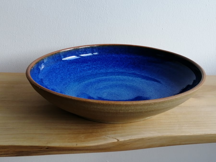 Handmade pasta bowl in Barbrook blue glaze