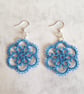 Multi Blue Lace Flower Earrings - Image 4