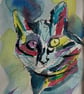 Blue Cat - original watercolour based on the game 'The Minister's Cat' - Image 3