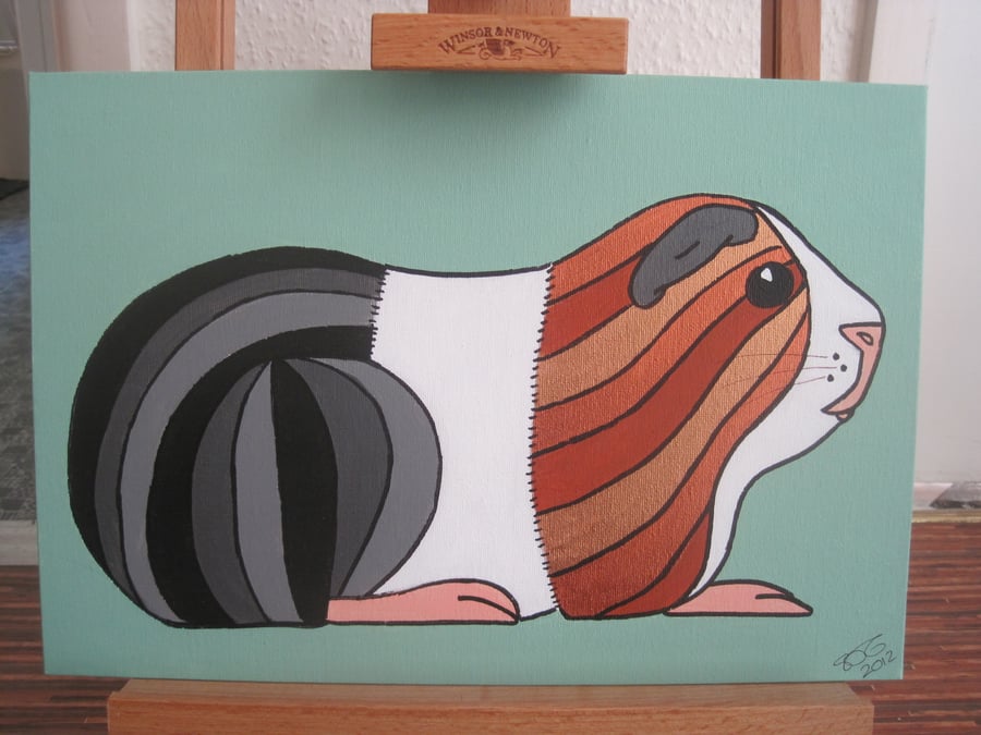 Folk Art Guinea Pig Painting SALE 