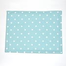 Placemat Polka Dots Duck Egg and White Polka Dot Table Setting 16"x12"