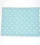 Placemat Polka Dots Duck Egg and White Polka Dot Table Setting 16"x12"