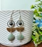 Minimalist Sterling Silver and Amazonite Crescent Earrings - Image 3