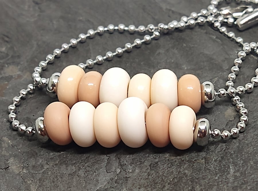 Buff Colour Swatch Lampwork Bracelet