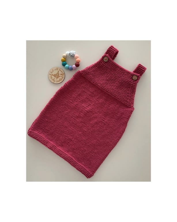 Made To Order Handknitted Douro Baby Dress 6 sizes. Any colour.