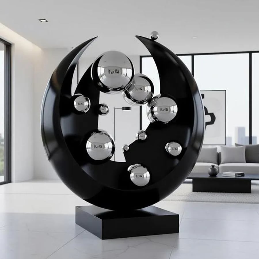 Orbital Echoes Handcrafted Circular Sculpture Modern Statement Art