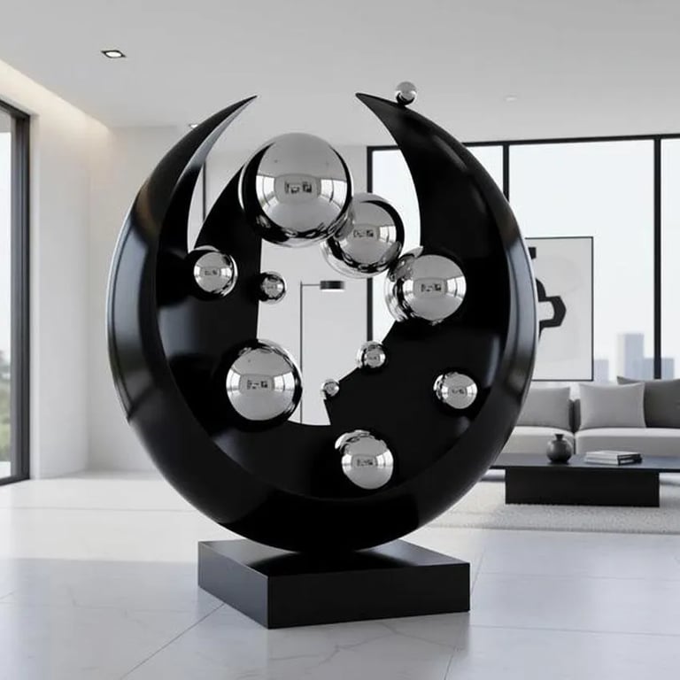 Orbital Echoes Handcrafted Circular Sculpture Modern Statement Art