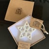 A Little Hug in a Box Porcelain Lacy Snowflake Christmas Decoration