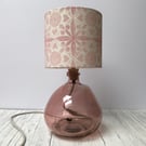 Hand Printed Linen Lampshade in Soft Pink