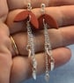 Leaf Chain Drop Earrings - Image 4