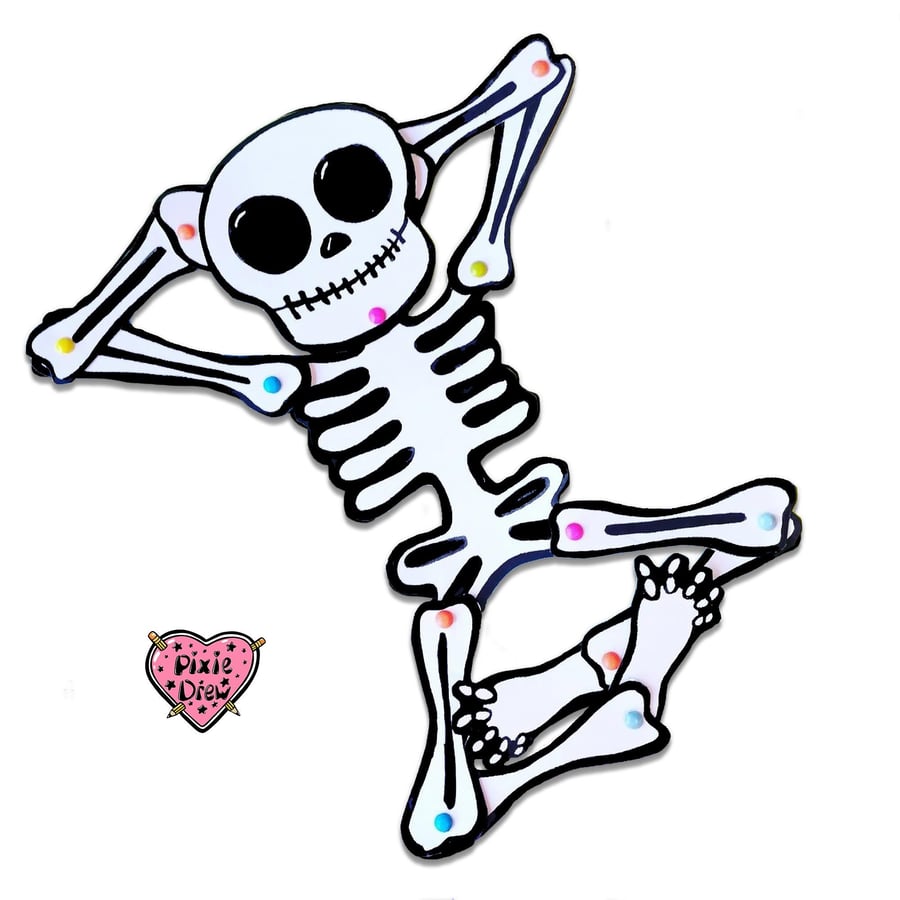 Skeleton paper doll printable emailed file DIY skeleton 