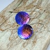  Coloured Titanium Disc Earrings - UK Free Post