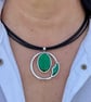 Leather necklace for women, Large crystal pendant, Boho necklace - Image 4