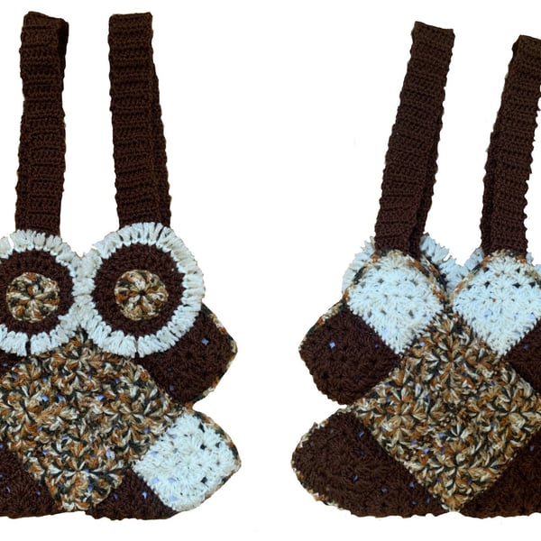 Owl crochet bag PDF pattern, Easy children's crochet purse PDF, Fun crochet bag