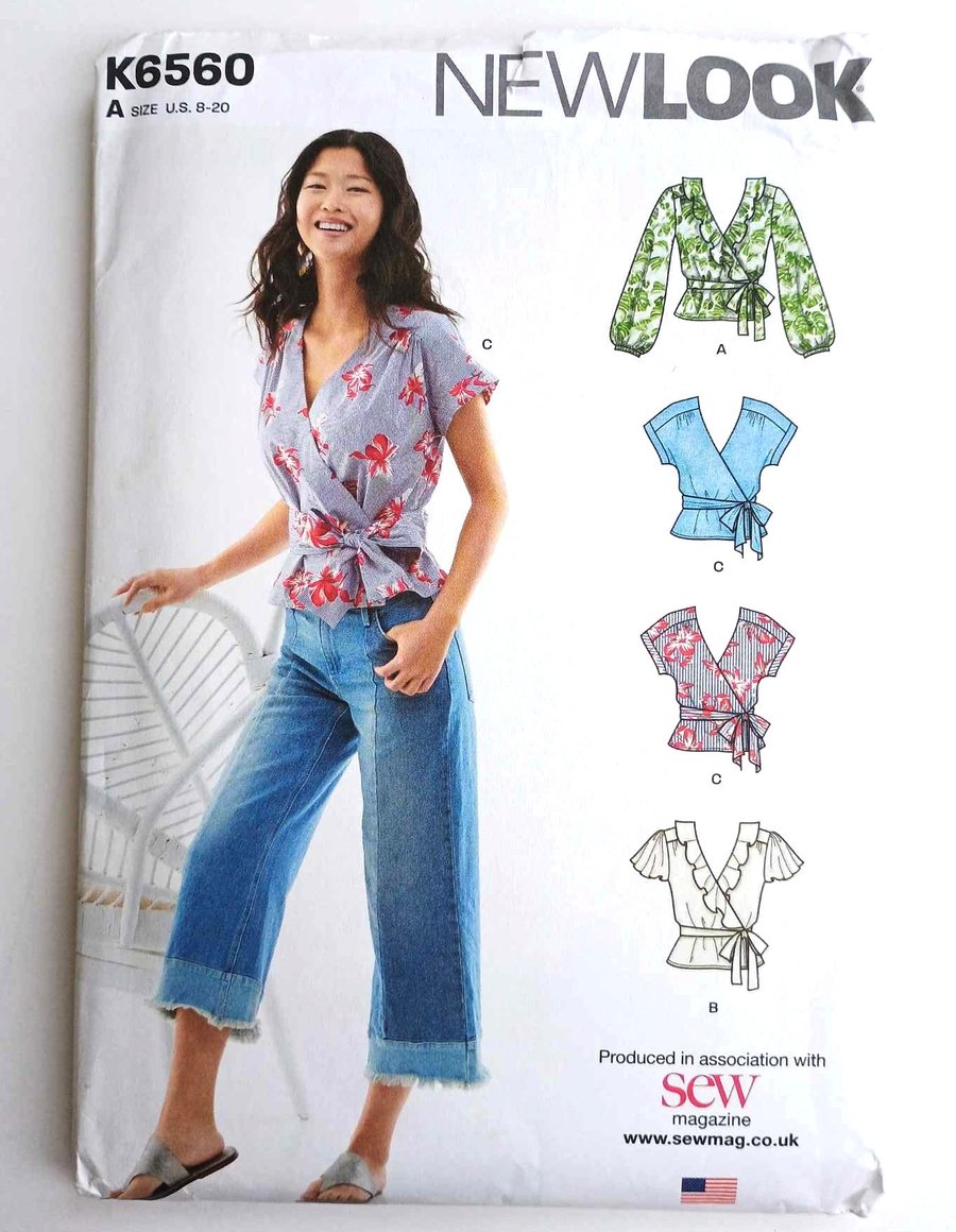 Dressmaking pattern - New Look K6560 Wrap over Top - US 8 - 20