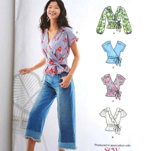 Dressmaking pattern - New Look K6560 Wrap over Top - US 8 - 20