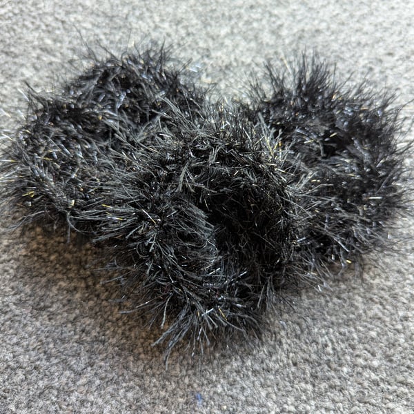 Tinsel Hair Scrunchies- Black 
