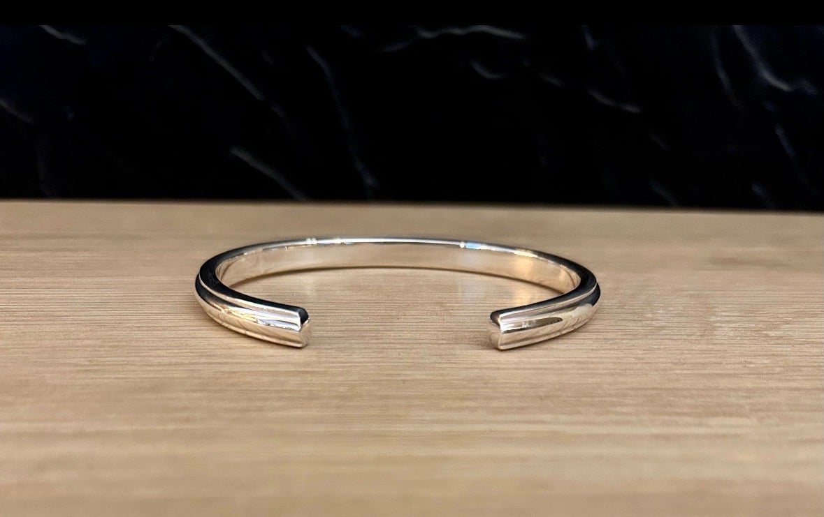 "Emerge" - Heavy Sterling Silver Torc Bangle - Made to any size - 6.5mm x 5mm