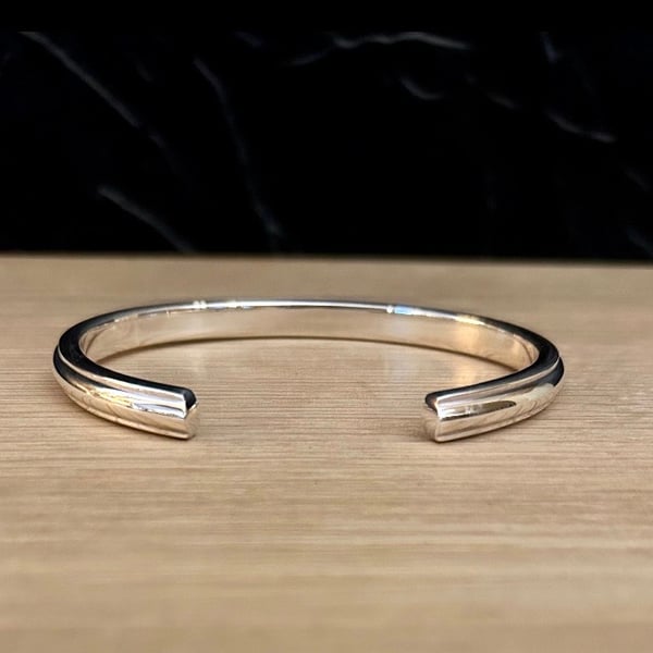 "Emerge" - Heavy Sterling Silver Torc Bangle - Made to any size - 6.5mm x 5mm