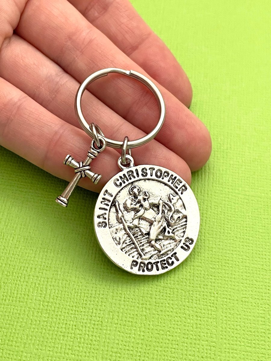 Saint Christopher Medal Keychain