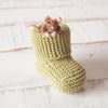 Needle Felted Mouse. Baby Bootie. Baby Shower Gift. House Warming Gift.