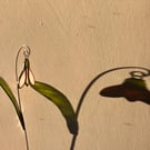 Snowdrop stained glass flower stem, January birth flower