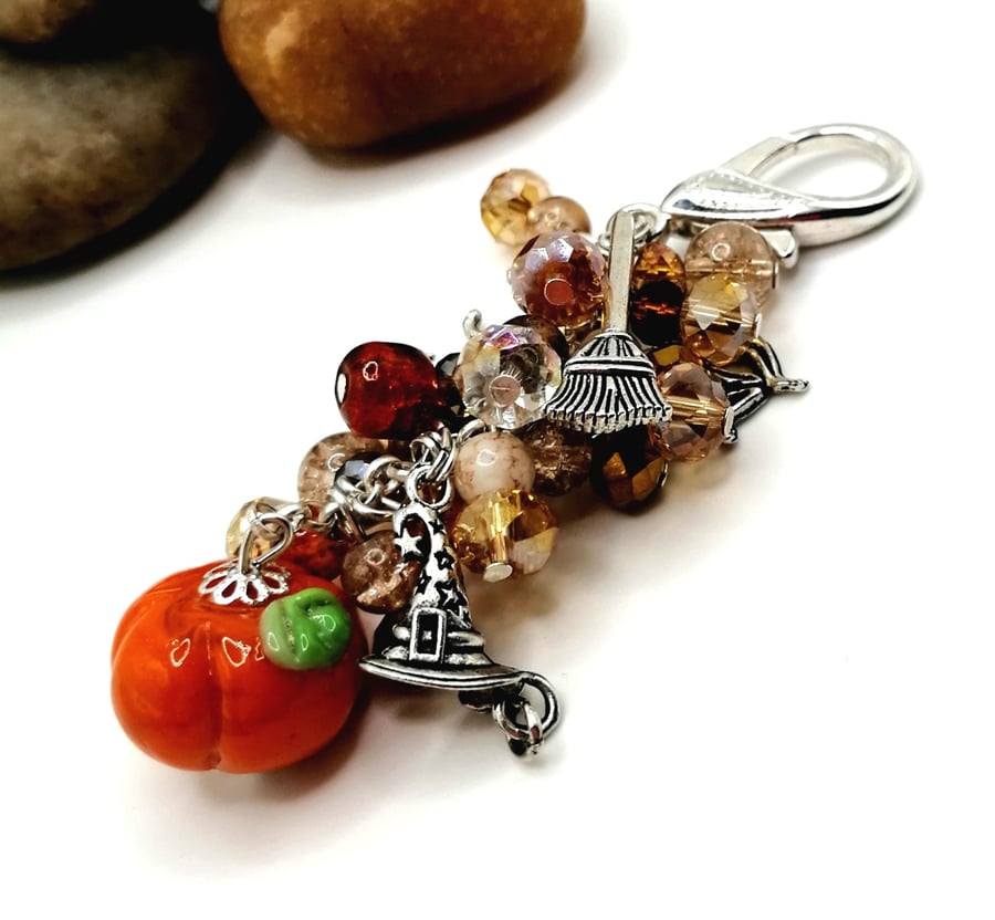 Halloween Pumpkin Bag Charm