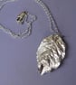 Hallmarked Fine silver rose leaf necklace - Image 3