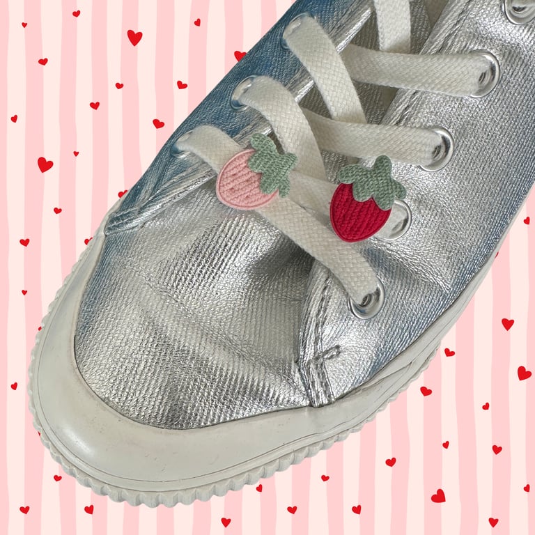 Strawberry Shoelace Charm. Fruity Trainer Accessory Free Delivery