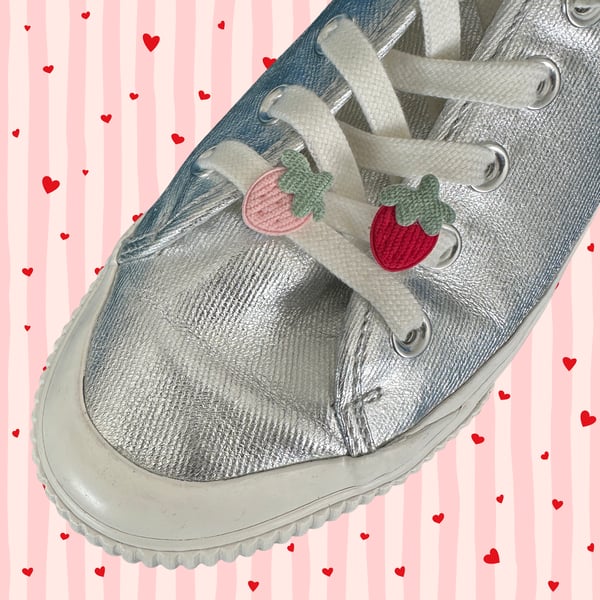 Strawberry Shoelace Charm. Fruity Trainer Accessory Free Delivery
