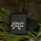 .999 Crochet Fine Silver Leaf Earrings