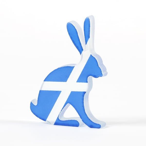 Scottish Saltire Hare Glass Sculpture