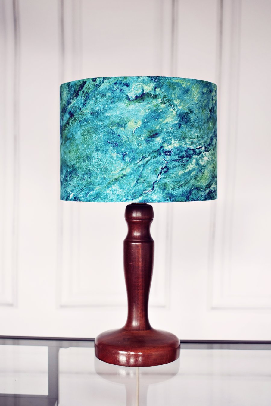 30cm Blue Marbled lamp shade