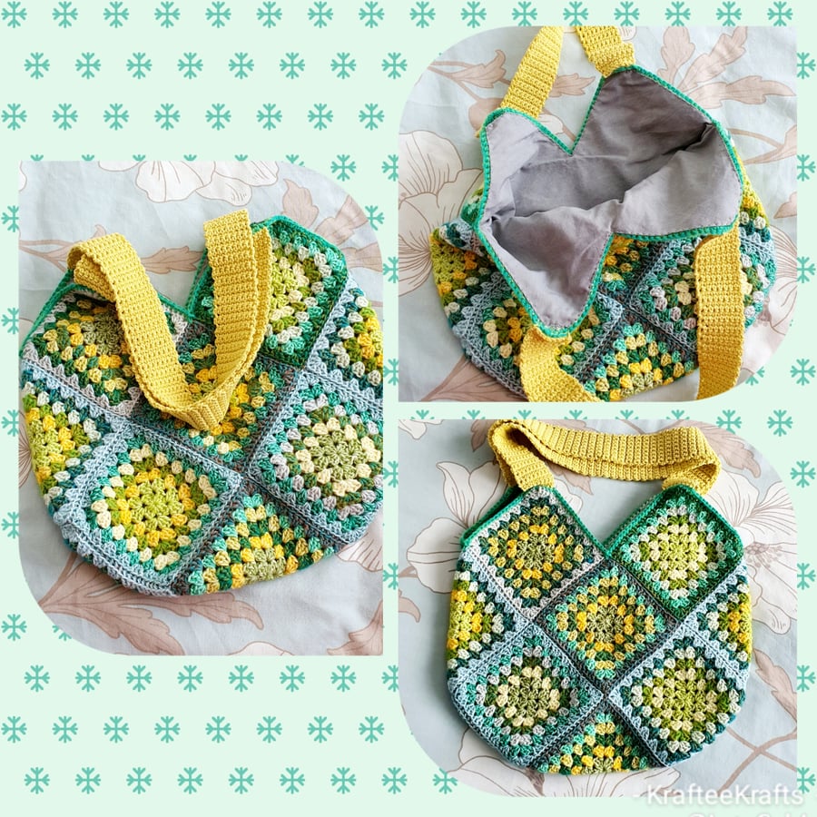 Springtime Crochet bag, tote bag, shopping bag 