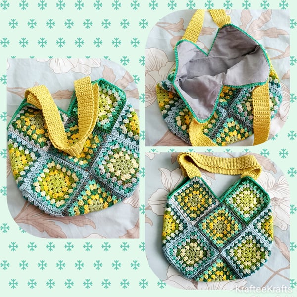 Springtime Crochet bag, tote bag, shopping bag 