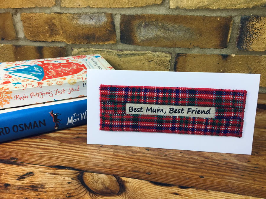 Bookmark, Mum card & gift, Mother’s Day, Mum birthday, Scottish tartan fabric