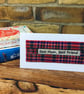 Happy Birthday Mum Card & Bookmark gift, Mother’s Day, Scottish tartan fabric - Image 1