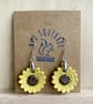 Handmade ceramic sunflower earrings